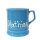 Light blue English mug inscriptioned with name