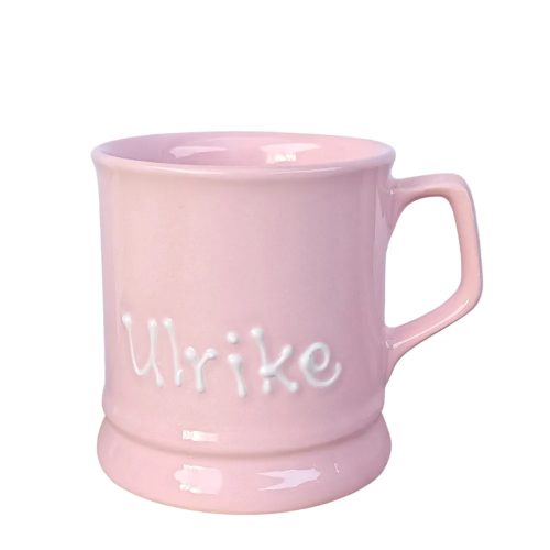 Pastel rosa English mug inscriptioned with name