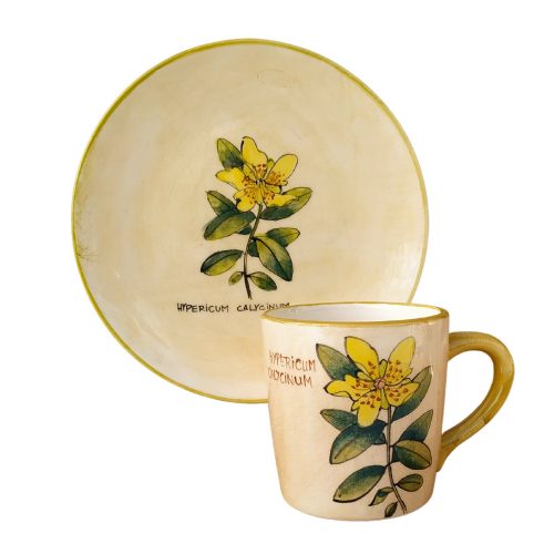 St.John's wort breakfast plate and mug