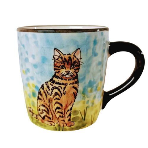 Handmade homemade cat mug