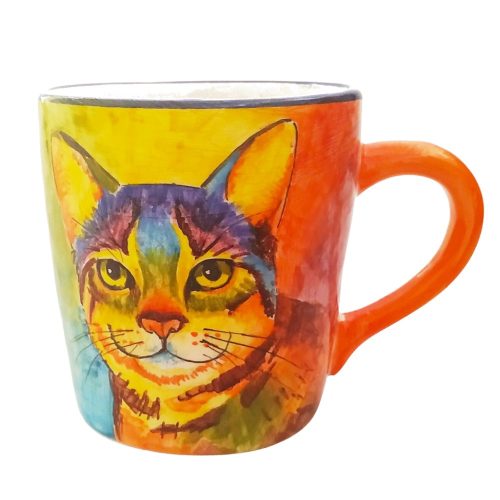 Mug with cat pop art