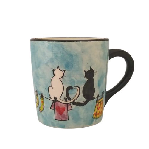 Funny Cat with mug back