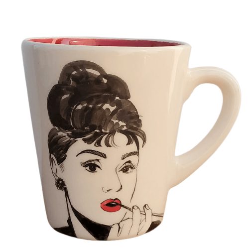 Audrey Hepburn mug and breakfast plate