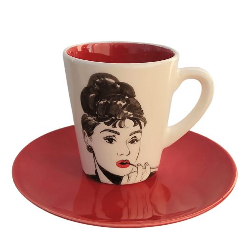 Audrey Hepburn mug and breakfast plate