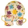 Inscripted with pansy breakfast set