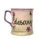 Violet mug with inscription