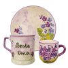 Inscripted with violet breakfast set