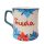 Inscripted with name blue floral mug