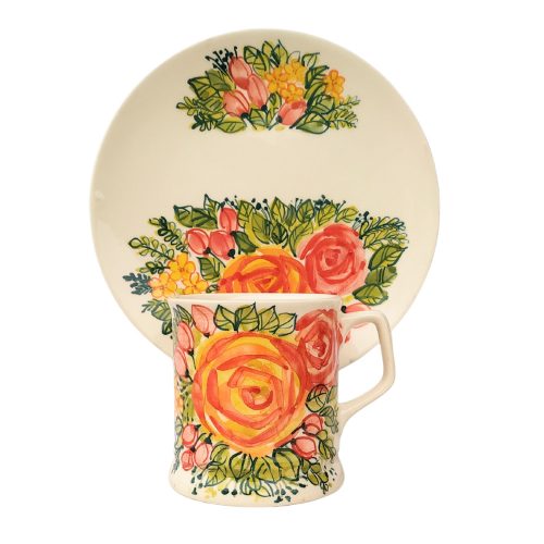 Floral mug and breakfast plate FL001