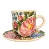 Floral coffee mug and small plate FL002 