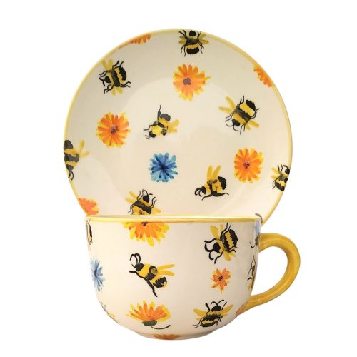 Bee Jumbo mug and breakfast plate