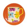Pansy mug and breakfast plate