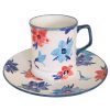 Blue floral mug and breakfast plate