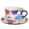 Blue floral Jumbo mug and breakfast plate