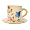 Spring butterfly coffee mug and small plate