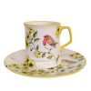 Spring bird mug and breakfast plate