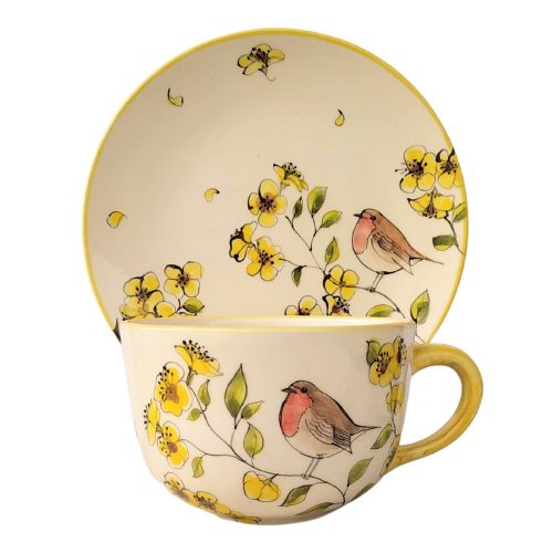 Spring bird jumbo mug and breakfast plate