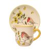 Spring bird coffee mug and small plate
