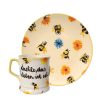 Inscripted with name bee mug and breakfast plate