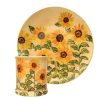 Tasse und Frühstücksteller Sonnenblume mit Namensschriftzug