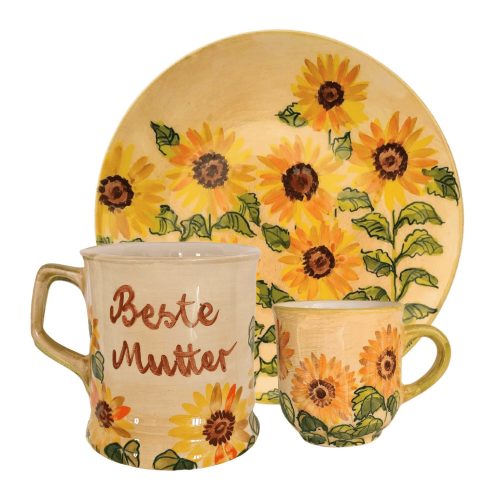 Inscripted with sunflower breakfast set
