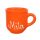 Orange Kaffeetasse mit Namensschriftzug