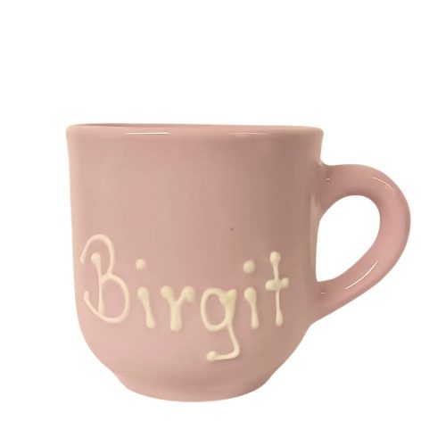 Pastel rosa inscriptioned with name coffee mug