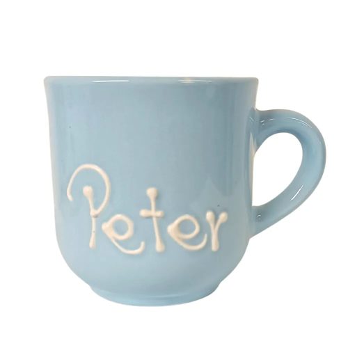 Pastel blue inscriptioned with name coffee mug
