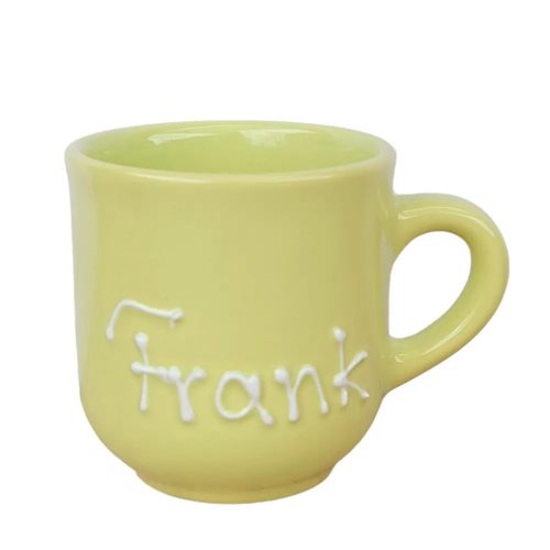 Pastel green inscriptioned with name coffee mug
