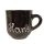 Black inscriptioned with name coffee mug
