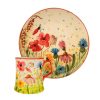 Inscripted with name poppy field mug and breakfast plate