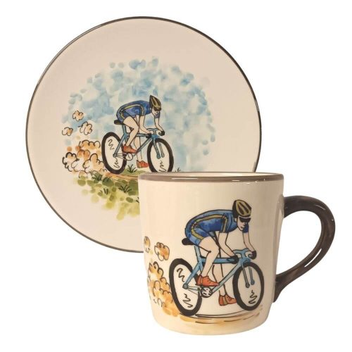 Bicycle boy mug and breakfast plate