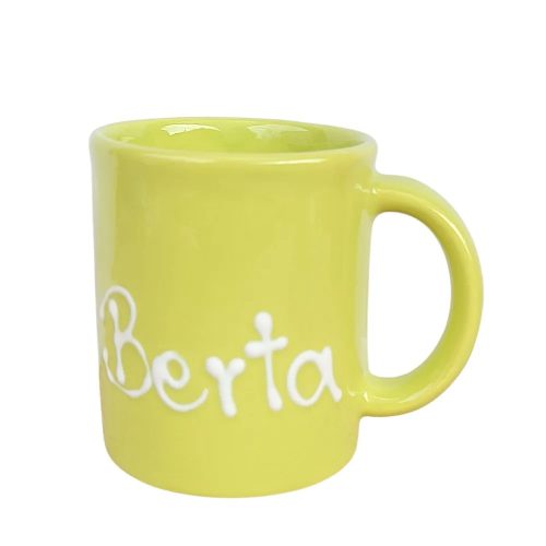 Pastellgrüne Standard Tasse mit Namensschriftzug