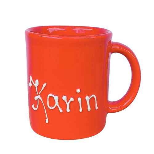 Orange Standard Tasse mit Namensschriftzug