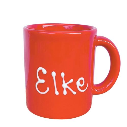 Kirschfarbene Standard Tasse mit Namensschriftzug