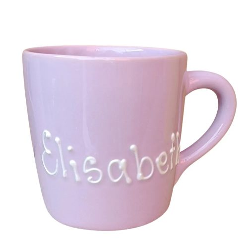 Pastell - lila Herz Tasse mit Namensschriftzug