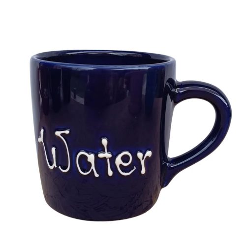 Dark blue heart mug with name inscription