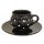 Pot mug and breakfast plate black