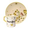 Inscripted with name spring bird mug and breakfast plate