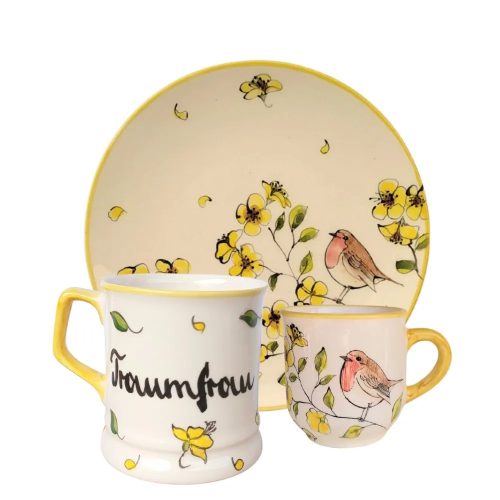 Inscripted with name spring bird breakfast set