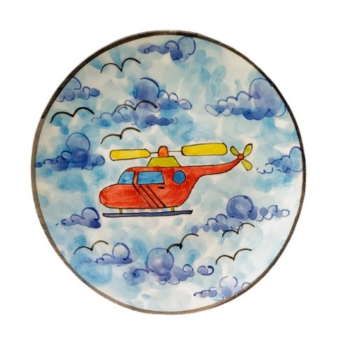Helicopter breakfast plate