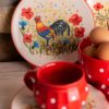 Rooster coffee mug and small plate