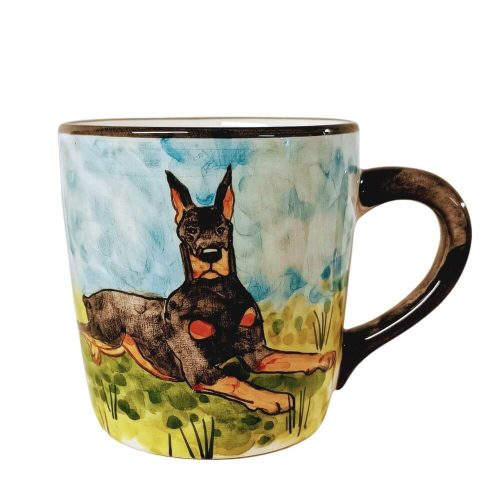 Tasse mit Hund Dobermann