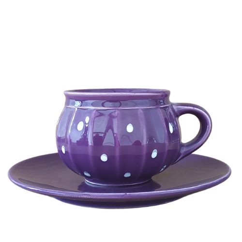 Pot mug and breakfast plate  purple