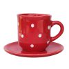 Coffe mug with small plate cherry
