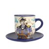 Captain coffee mug with small plate