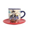 Captain coffee mug with small plate