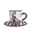 Female Sailor Coffee mug with small plate