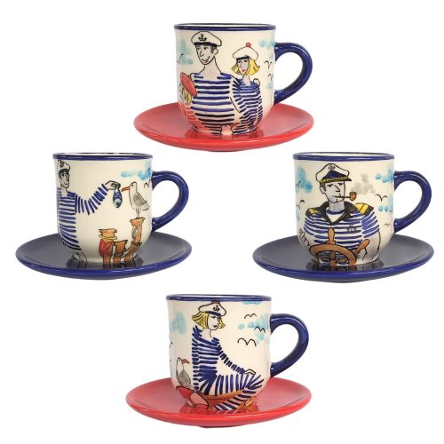 Sailor coffee mug set for four
