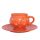 Pot mug and breakfast plate Orange